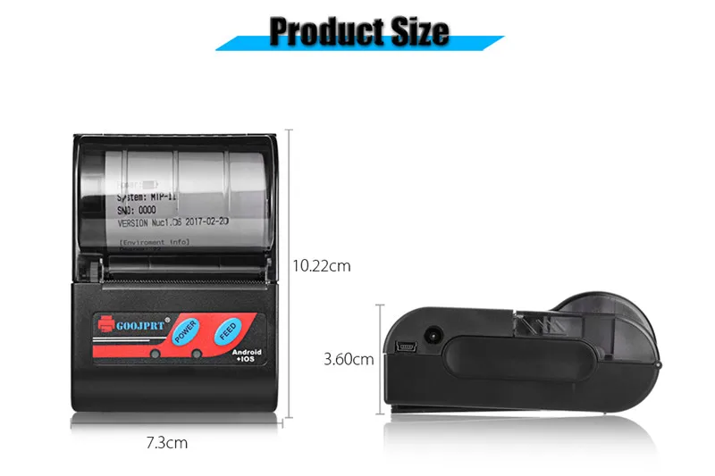 MTP 2 Bluetooth Mini wireless thermal printer portable printer (3)