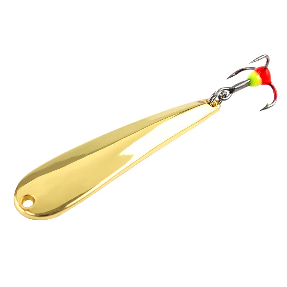 

Winter Ice Fishing Lure 5g/7g/11g 43mm-63mm Gold Silver Metal Spoonbait Hard Lure with Treble Hook for fishing of perch and pike