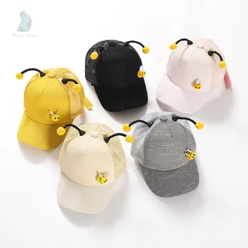 

Children Summer New Style Hat Hot Selling Baseball Cap Korean-style Bees Antennae Cartoon Mesh Cap Baby Sun-resistant Topee