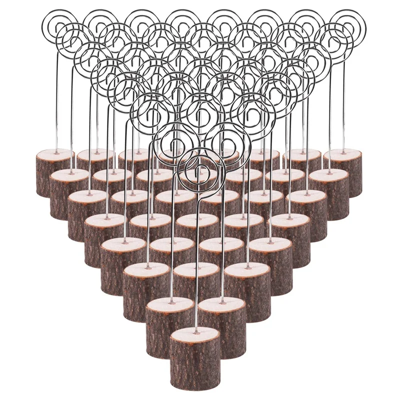

30Pcs Table Name Card Stand Holder with 35Pcs Kraft Place Cards Bulk for Wedding or Home Party Table Number Sign, Rustic Table N