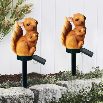 

New Squirrel statue Solar-Powered LED Solar Lawn Lamps Waterproof for Outdoor Yard Garden Lighting Decoration
