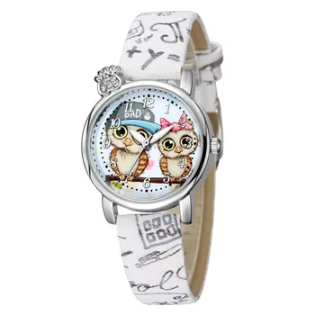 

Fashion Cartoons buckle Dazzling Child Mesh Belt Watch Rubber High-end Concise Bracelet for Women's Watches Clock