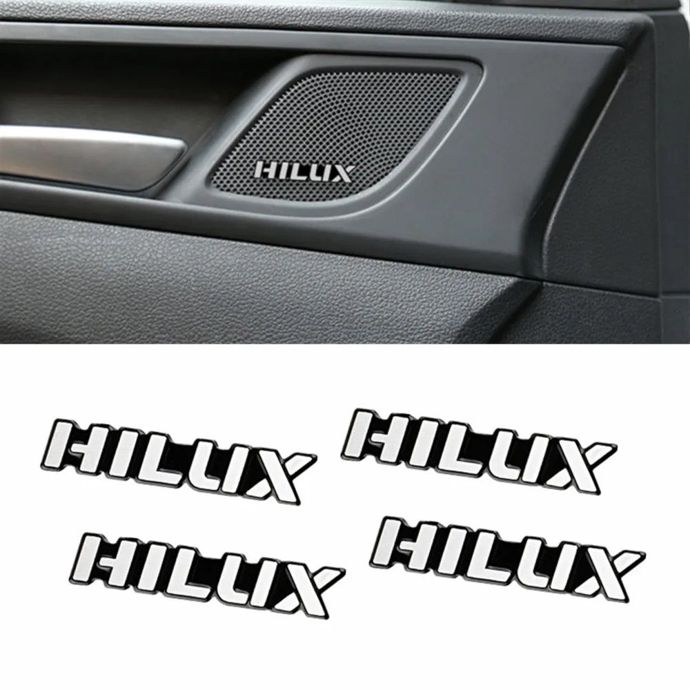 4pcs car audio decorate 3D Aluminum Badge Emblem Sticker For Toyota Hilux surf vigo revo 2017 2018 Accessories Car Styling | Автомобили и