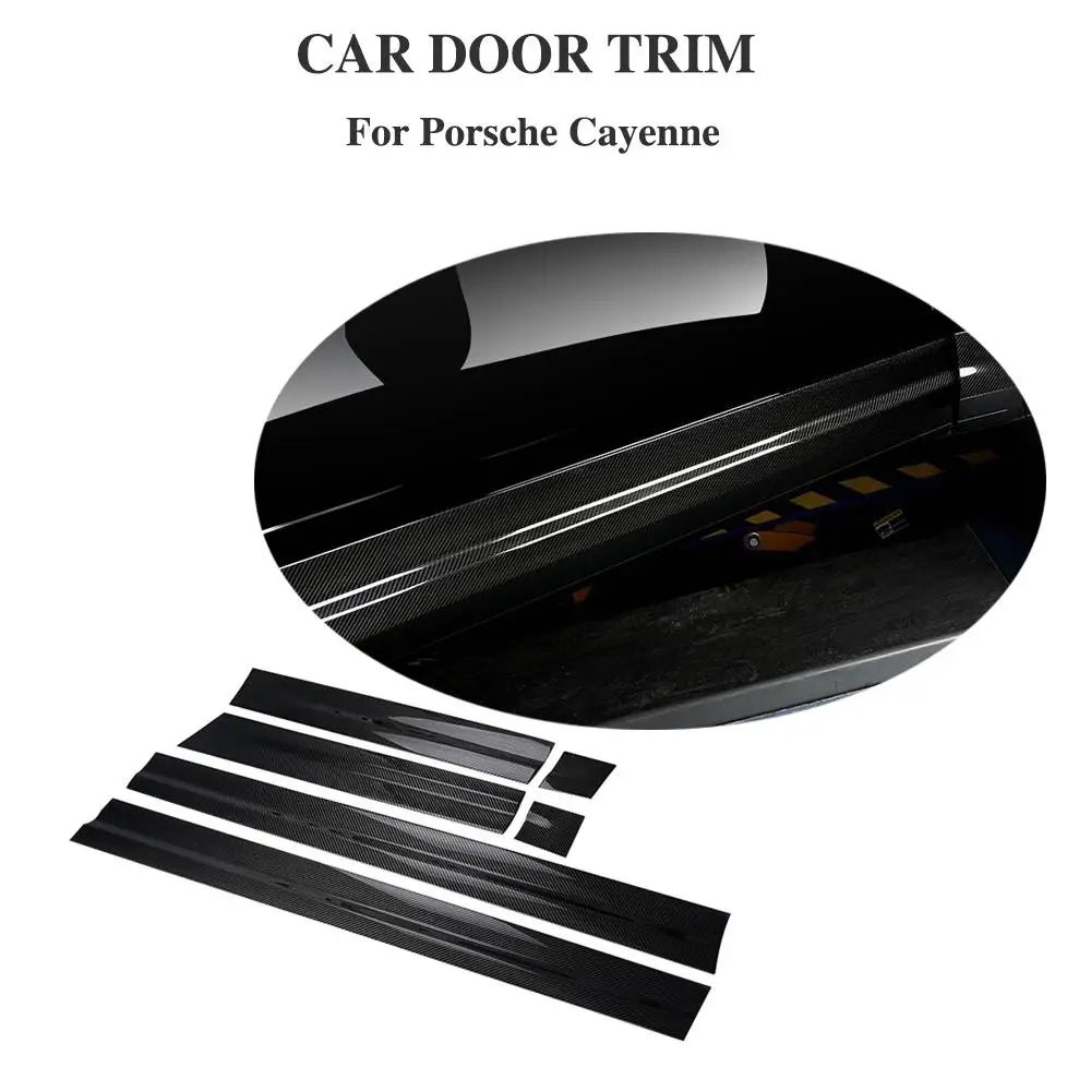 

Real Carbon Fiber Door Trim Side Skirt Decoration For Porsche Cayenne Facelift Car Styling Side Step Body trim 2015-2017