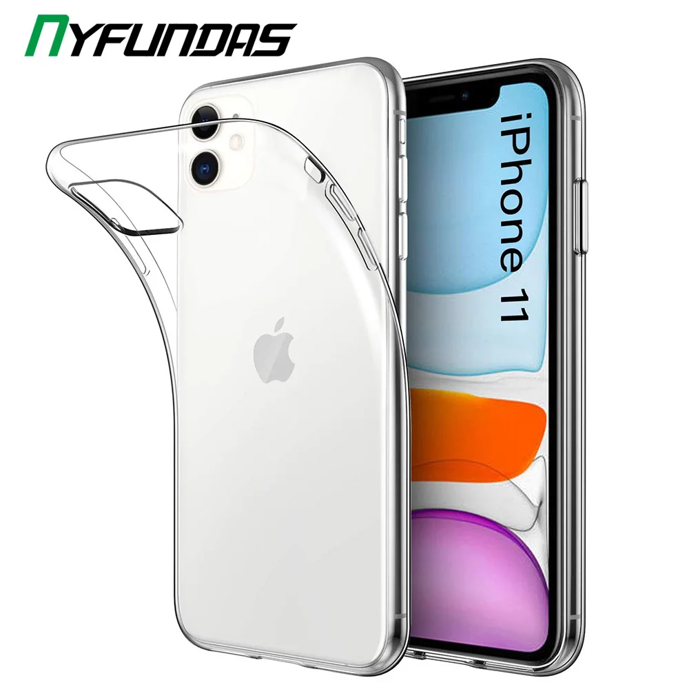 Ультратонкий чехол для телефона Slicone Iphone 11 Pro Max Iphone11 TPU Прозрачный бампер 8 7 6 6S Plus X