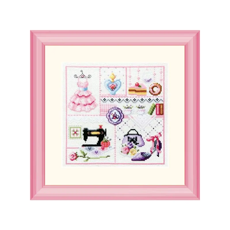 

T841 Cute Girl's Room Dress Up Handmade Small Picture Bedroom Paintings Fishxx Cross Stitch Kit 14CT Cartoon Home