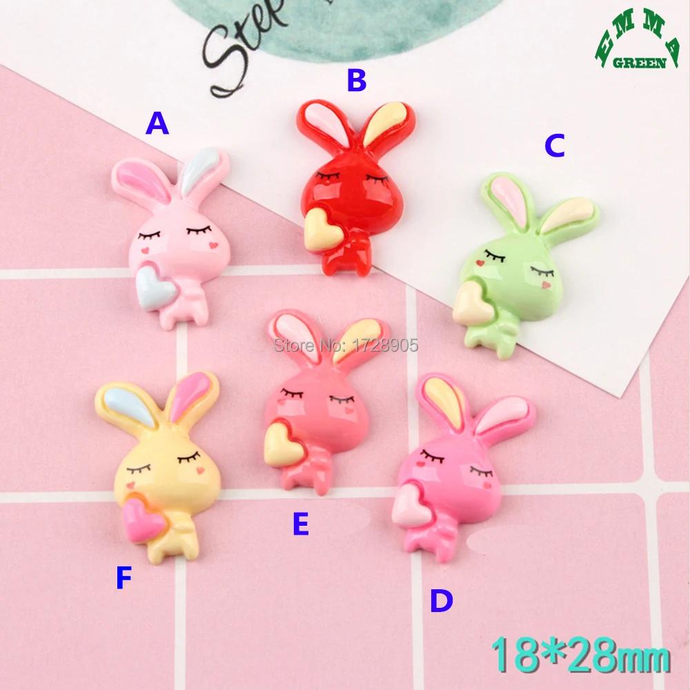 

Rabbit Charms Resin Charms for Slime animal Charms 10pcs Flatback Cabochons for Kids accessories DIY scrapbooking Bunny Charms