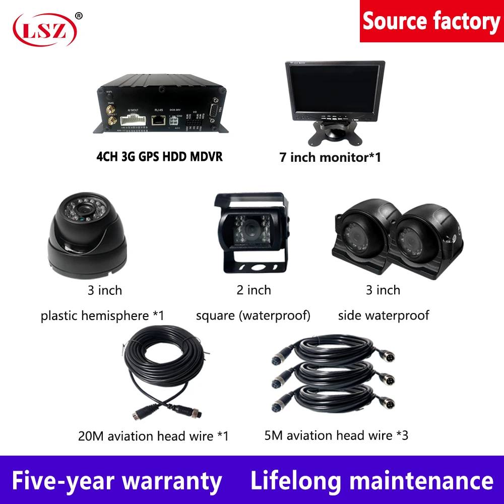  LSZ 4CH HDD MDVR con 3G GPS/camión/taxi/Autobús 3g gps móvil DVR traje