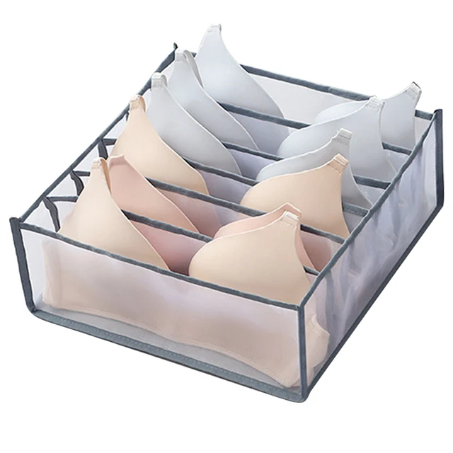 Underwear Bra Organizer Storage Box Drawer Closet Organizers Divider Boxes For Underwear Scarves Socks Bra 6 grids