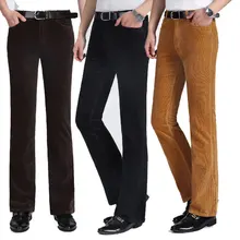 Цвет: фиолетовый черный хаки коричневый осень и зима толстые мужские повседневные брюки флисовые брюки мужские свободные вельветовые расклешенные брюки