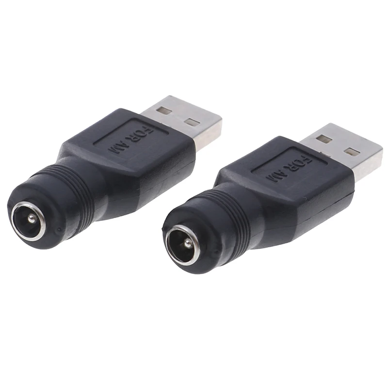 2 шт. USB 2,0 A Штекер 5,5 мм x 2,1 мм Женский 5 В DC разъем адаптера питания