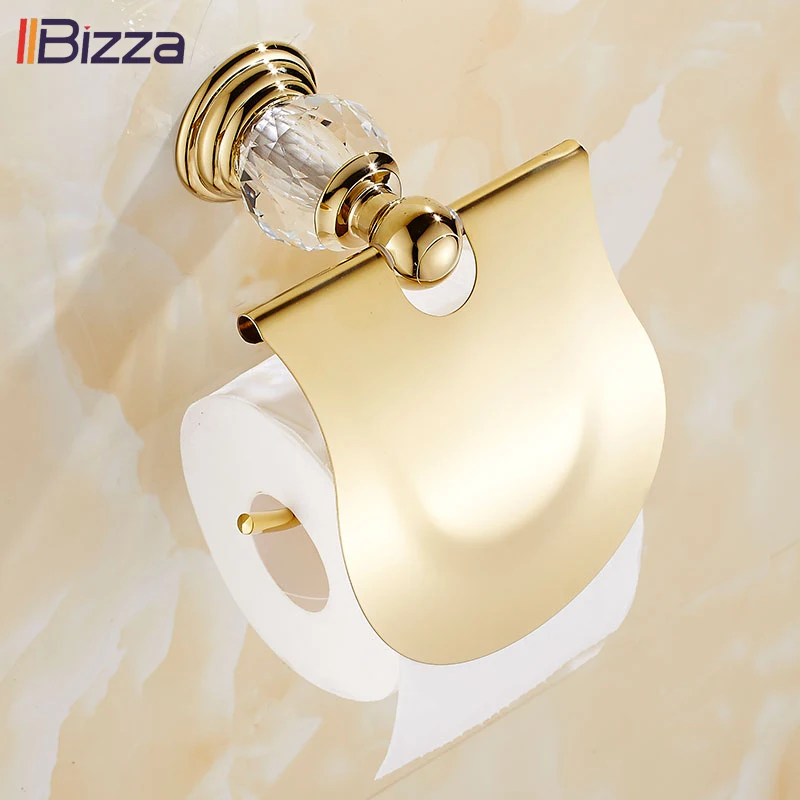 Vidric Paper Holder Crystal Gold Washroom Robe Hook Soap Single Towel Bar Double bar Cup Bathroom Accessorie | Обустройство дома