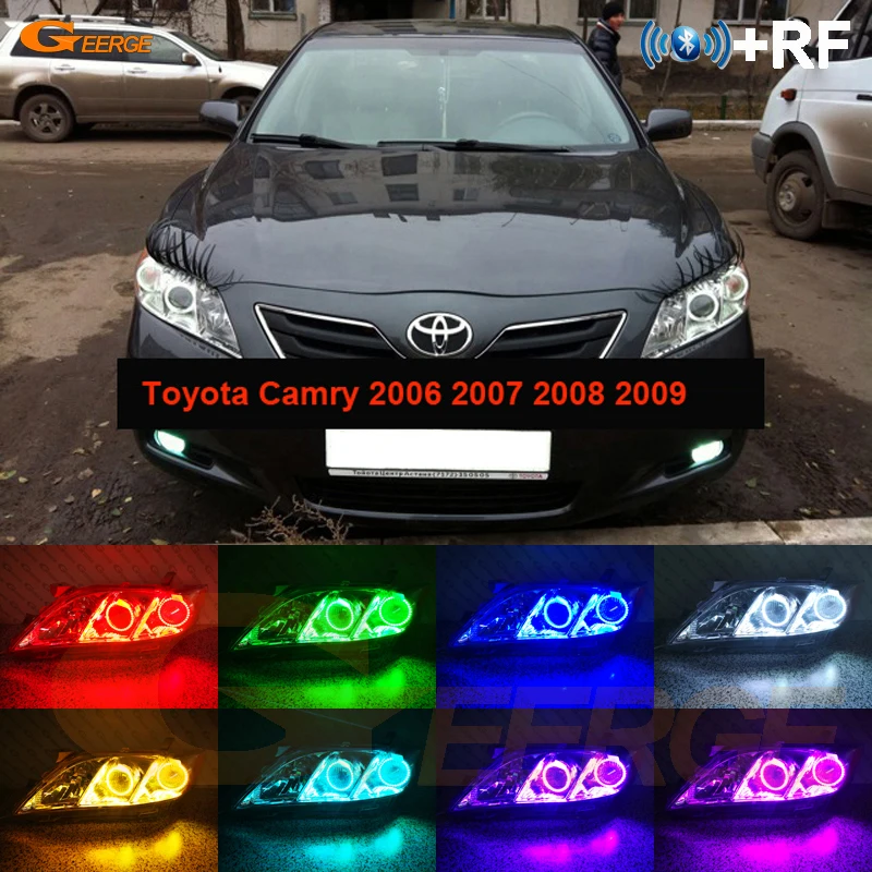Для Toyota Camry XV40 pre-facelift 2006 2007 2008 2009 RF Bluetooth контроллер многоцветный ультра яркий RGB комплект светодиодов «глаза ангела»