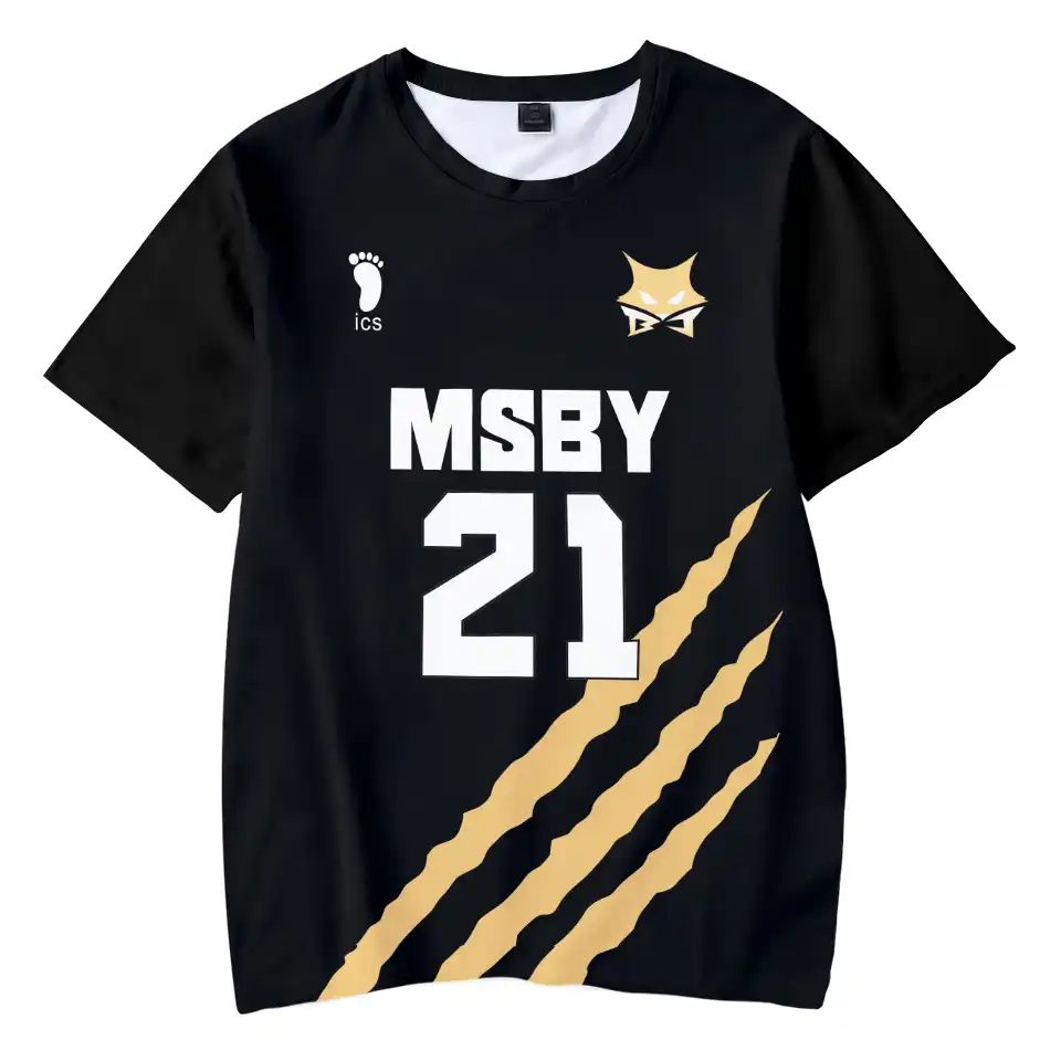 Haikyuu Msby黒ジャッカル3d夏のtシャツの漫画tシャツoネックファッション半袖ワンピース漫画カジュアルアニメ女性 男性 子供 T Shirts Aliexpress
