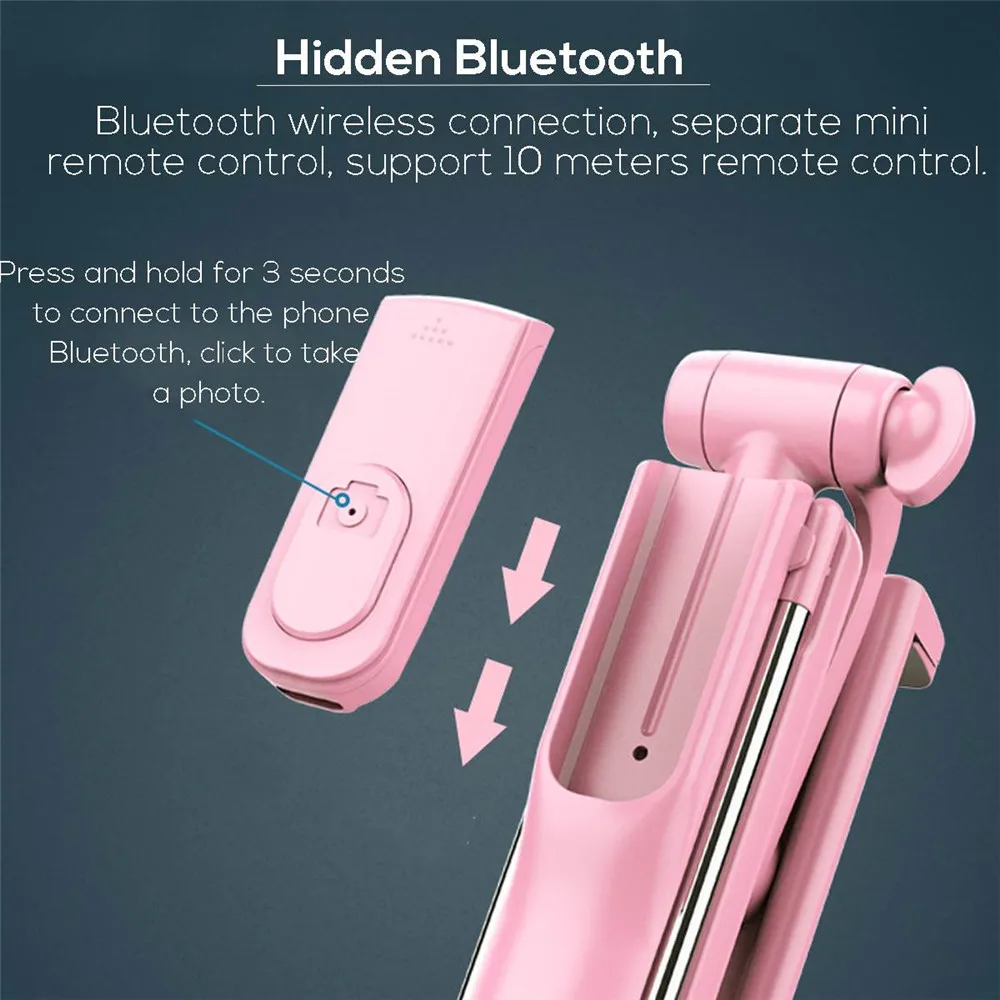 Селфи палка штатив A19-110CM ручной выдвижной монопод с Bluetooth пульт дистанционного спуска затвора светодиодный заполняющий свет для IPhone IOS Android