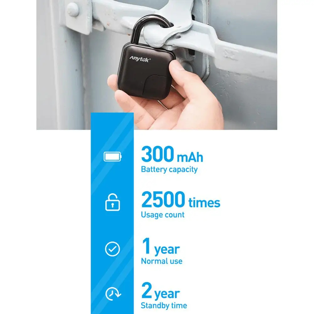 GloryStar Smart IP65 Waterproof Fingerprint Door Lock Safe USB Charging Anti Theft Lock Home Security Safety