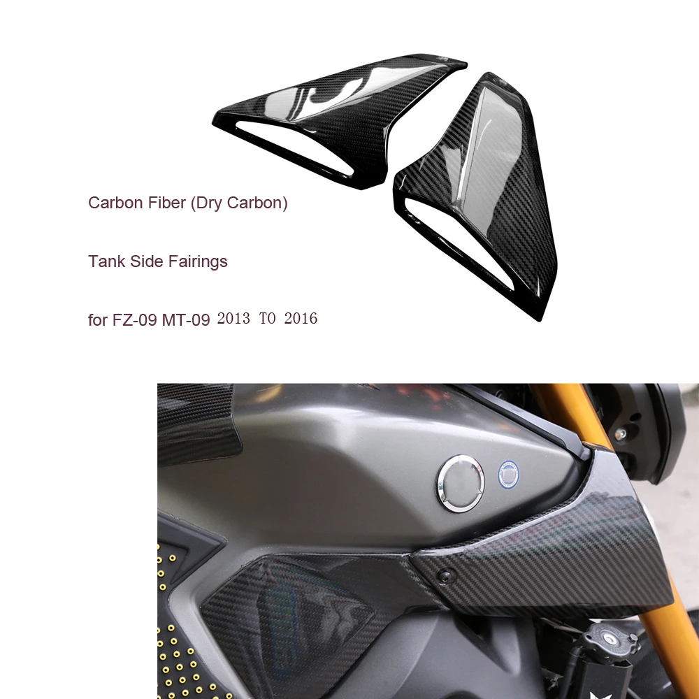

Боковые обтекатели для резервуара PrePreg из углеродного волокна (сухого углеродного волокна), воздухозаборная Крышка для Yamaha MT-09 MT09 FZ09 FZ-09 2013-2016 2014 15 2017-20
