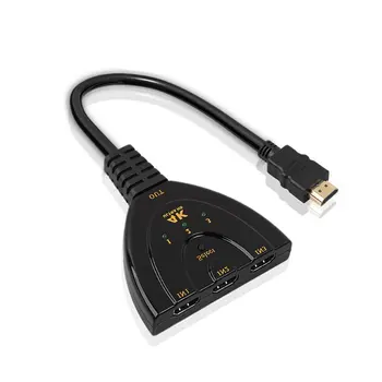 

3 Port 4K HDMI 2.0 Cable Auto Splitter Switch Switcher 3x1 Adapter HUB 3D 3 to 1 Auto Splitter Switcher