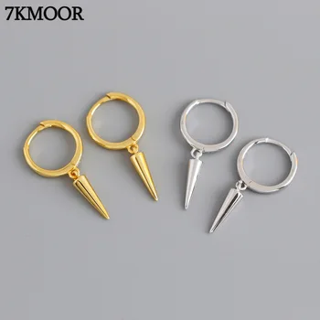 

7KMOOR Genuine 100% 925 Sterling Silver Hanging Rivet Cone Pendant Stud Earrings for Fashion Women Party Accessories Jewelry