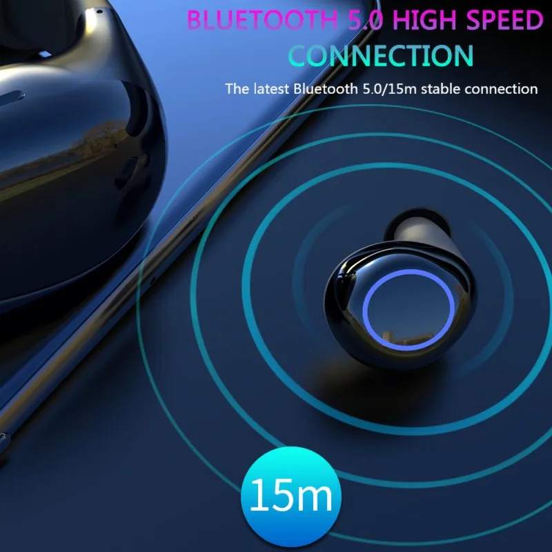 TWS Bluetooth 5,0 Наушники Беспроводные водонепроницаемые спортивные наушники с зарядным чехлом типа часов