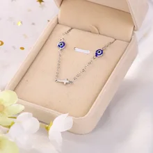 Крест сглаз браслет цепочка золото серебро подвеска-бусы браслет Романтический Модный браслет для женщин и мужчин браслет модные ювелирные изделия