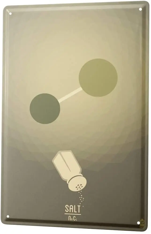 

SINCE 2004 Tin Sign Metal Plate Decorative Sign Home Decor Plaques Food Restaurant Chemical Formula of Salt