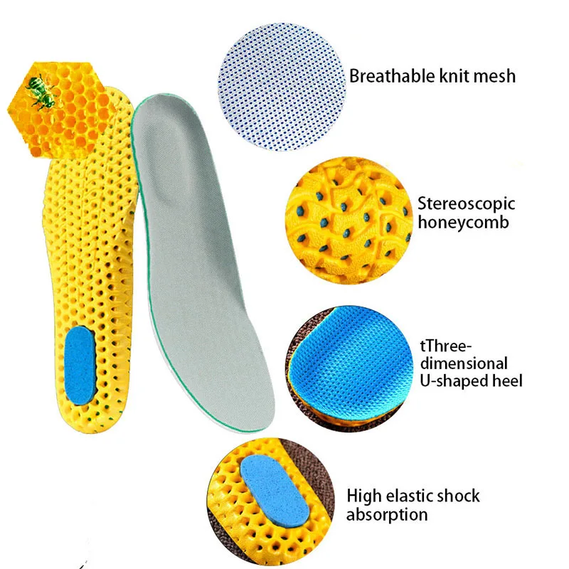Спортивные стельки для обуви, Дышащие стельки для бега, ортопедические стельки для мужчин и женщин