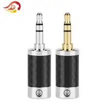 Qyfang 3,5 мм 3 полюс стерео углеродного волокна штекера наушников HiFi наушники золото/родием аудиоразъем 6,0 мм отверстие провода соединительная линия