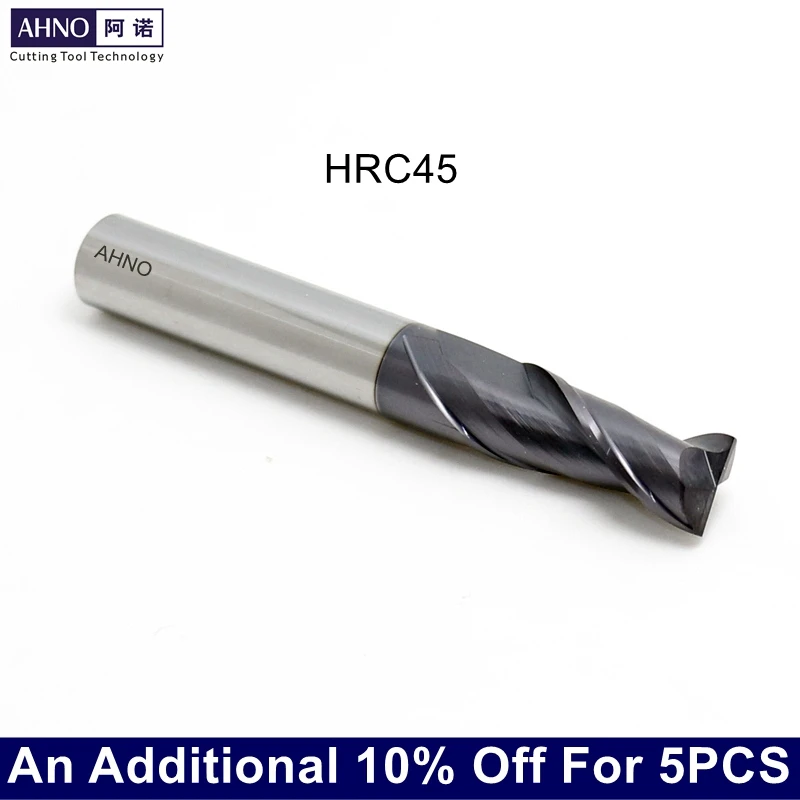 Карбидная фреза AHNO 2 флейты CNC 1 мм 3 4 5 6 8 10 12 14 16 18 20 100% заводские магазины HRC45|Фреза| |