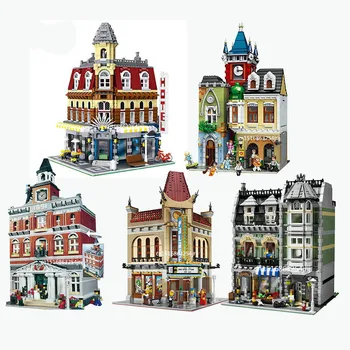 

10270 Creator European Style Bookshop 2524Pcs Street View Model Building Kits Lepining Blocks Bricks Education Toys 15037 15001