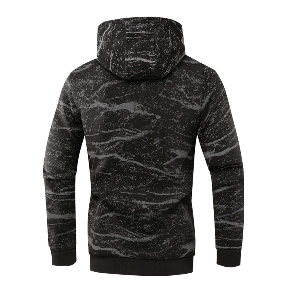 Pattern Autumn Men's Long Sleeve Blouse Tee Running Tops With Hat Hooded Sport Coat Outwear Full Fitness Gym Sweatshirt A1