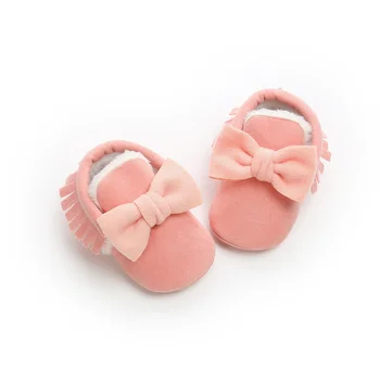 

Newborn Baby Shoes Girls Boy First Walker Suede Sole Princess Cute Bowknot Tassel Toddler Soft Soled Crib Shoe Moccasins Baby