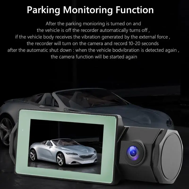 Durable Car DVR Camera Multi-function J1 HD 1080P Dashcam Dual Lens GPS Track Night Vision Car DVR Dashboard Camera