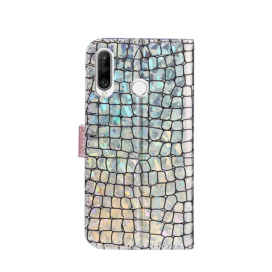 Чехол-книжка с лазерным порошком для huawei P30 Lite P20 P Smart Y5 Y6 Honor 8A 7S mate 20 Lite Nova 3i, блестящий чехол