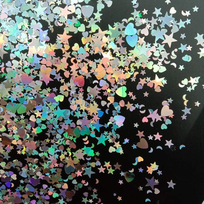 

50gram/lot 3D Nail Sequins Mix Shape Laser Glitter PET Sequin for Nail Art Decoration Body Art Painting Nail DIY Decor