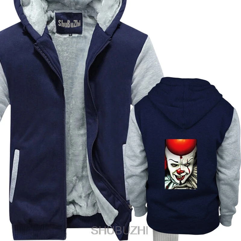 Pennywise Premium black regular fit horror thick hoodies by William Anderson thick hoodies men shubuzhi warm coat sbz4509 - Color: navy grey