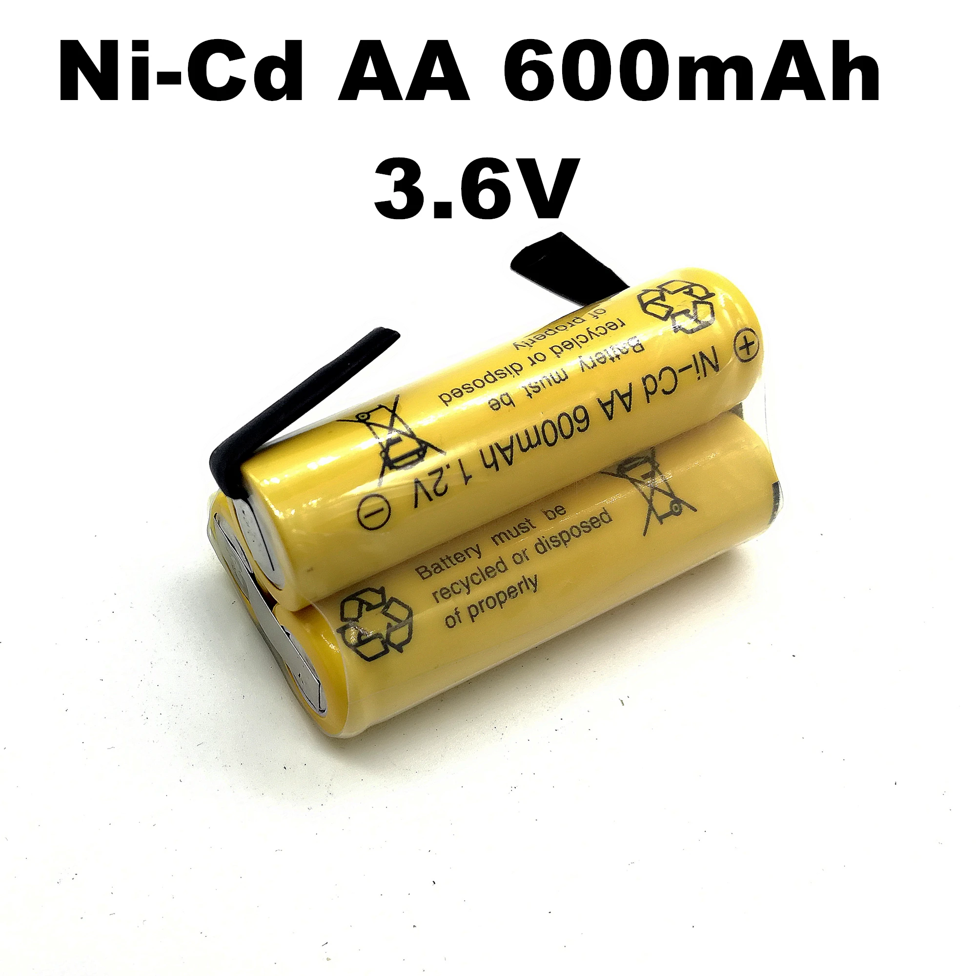 DIY Ni-CD AA 600 мАч 1 2 в 3 6 В перезаряжаемая батарея для бритв электрических зубных