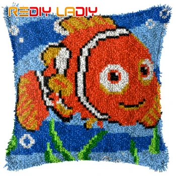 

Latch Hook Cushion Winnie Tigger Pre-Printed Canvas Cushion Cover Acrylic Yarn Crochet Pillow Case Kit Hobby & Crafts Home Decor