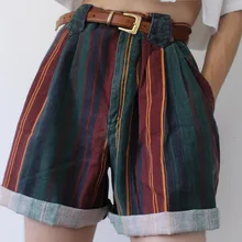 Aliexpress - Women Vintage Striped Shorts Pant Lady High Waist Crimping Slim Short Pant Girl Streetwear Female Stripe Students’ Fashion Short