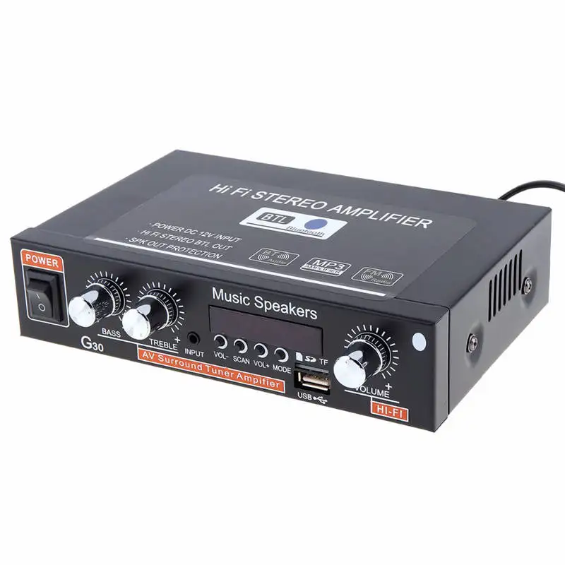 Универсальный G30 Hifi Bluetooth автомобильный аудио усилитель мощности fm-радиоприемник Поддержка SD/USB/DVD/MP3 с пультом дистанционного управления ЕС