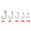 OUTKIT 12pcs for Fishing Lure Spare Hook Single Fish Lure Hooks Inline Hook Big Eye Size4 6 8 10 12 Tackle High Carbon Steel ► Photo 3/6