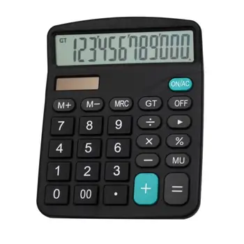 

12-Digit Display Scientific Calculator Solar Battery Dual Power Large Display Office Desktop Calculator