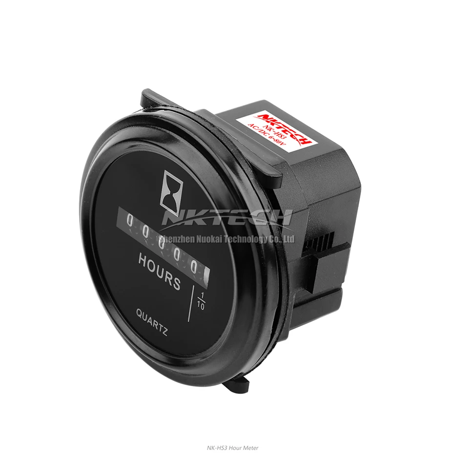  NKTECH Quartz Hour Meter Round NK-HS3 Meters Time Counter For Boat Generator Car Truck Motorcycle M