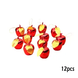 12 шт красные золотые Яблоки елки украшения вечерние события кулон в виде ягоды рождественские подвесные украшения