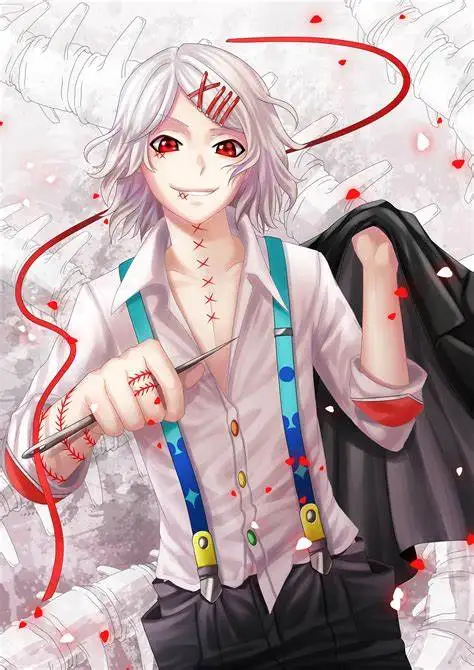 Rosa/blanco Juzo Suzuya Rei Токийский Гуль Токио гуру Косплей porque traje Juuzou Suzuya conjunto completo