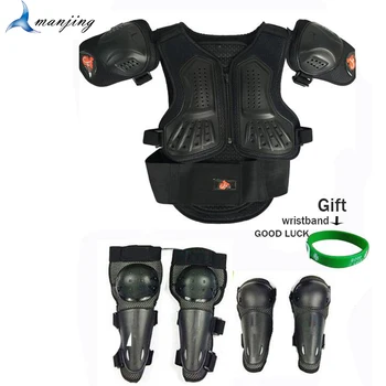 

Motocross Black 4-15 Years Children Baby Horse Beach cross country Full Body Protector Armor Grove ATV Pit bike Knee Elbow Guard