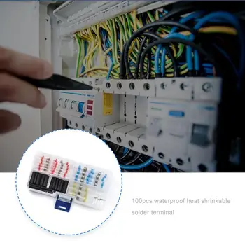 

100Pcs Waterproof Solder Crimp Connector Seal Heat Shrink Butt Connectors Heat Shrink Tube Connector With Box Lug Terminals