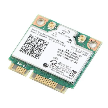 

Mini PCI-e Wifi Wireless bluetooth laptop card Dual Band 2.4ghz 5Ghz For Intel 3160 3160HMW 802.11ac Wireless AC + Bluetooth 4.0
