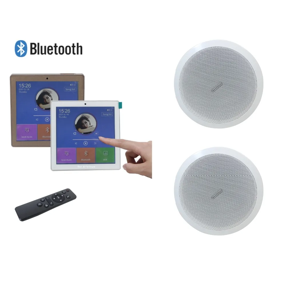 Mini Amplificador De Pared Con Pantalla Tactil Con 2 Altavoces De