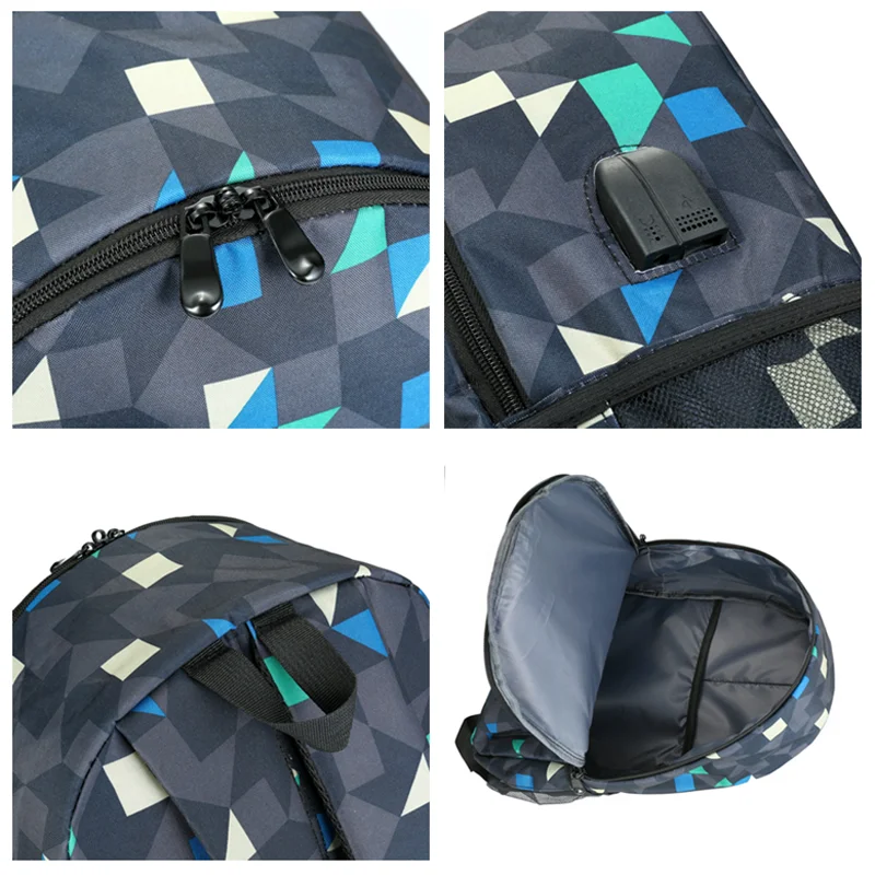 Thunder USB Anti-theft Backpack Women Bagpack Canvas Student Backpack For Boy Girl Children bag Teenagers Schoolbags